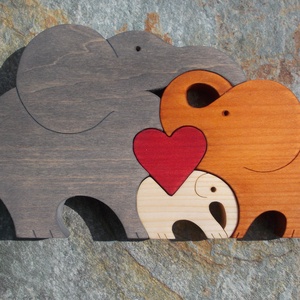 Elefánt család szívvel - Meska.hu