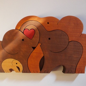Elefánt család szívvel 2 - otthon & életmód - dekoráció - dísztárgy - Meska.hu