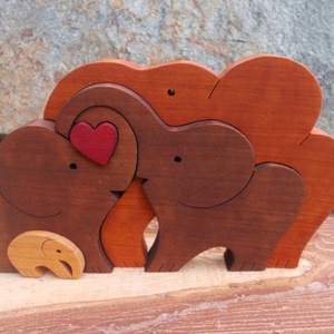 Elefánt család szívvel 2 - otthon & életmód - dekoráció - dísztárgy - Meska.hu