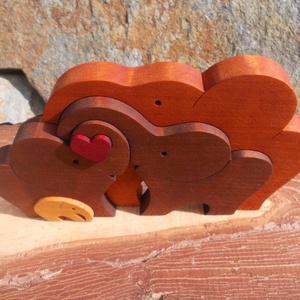 Elefánt család szívvel 2 - otthon & életmód - dekoráció - dísztárgy - Meska.hu