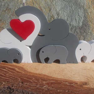 Elefánt család színes, Játék & Sport, Plüssállat & Játékfigura, Elefánt, Famegmunkálás, Festett tárgyak, MESKA