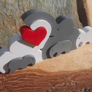 Elefánt család színes - játék & sport - plüssállat & játékfigura - elefánt - Meska.hu