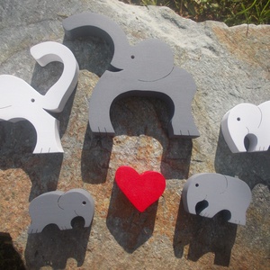 Elefánt család színes - játék & sport - plüssállat & játékfigura - elefánt - Meska.hu