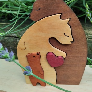 Mackó család szívvel 1 - otthon & életmód - dekoráció - dísztárgy - Meska.hu