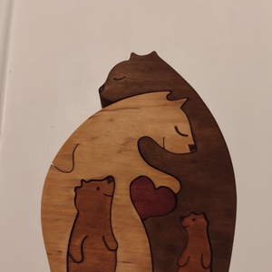 Mackó család szívvel 2 - otthon & életmód - dekoráció - dísztárgy - Meska.hu