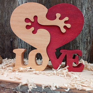 Ölelkező szívek LOVE felirattal - otthon & életmód - dekoráció - dísztárgy - Meska.hu