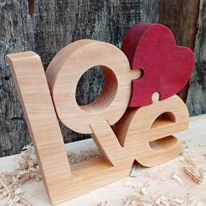  LOVE felirat szívvel - otthon & életmód - dekoráció - dísztárgy - Meska.hu