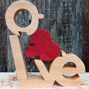  LOVE felirat szívvel - otthon & életmód - dekoráció - dísztárgy - Meska.hu