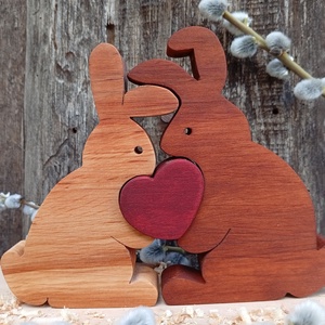 Szerelmes nyuszik - otthon & életmód - dekoráció - dekoratív figurák és szobrok - Meska.hu