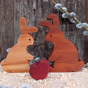 Szerelmes nyuszik - otthon & életmód - dekoráció - dekoratív figurák és szobrok - Meska.hu