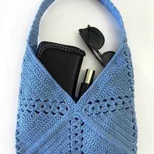 Horgolt szatyor/táska - táska & tok - kézitáska & válltáska - válltáska - Meska.hu