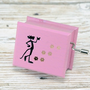 Rózsaszín Párduc zenedoboz Pink Panther  - otthon & életmód - dekoráció - asztal és polc dekoráció - zenedoboz - Meska.hu
