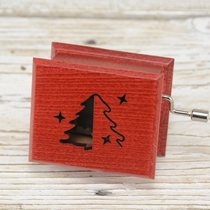 O, Tannenbaum zenedoboz piros - otthon & életmód - dekoráció - asztal és polc dekoráció - zenedoboz - Meska.hu