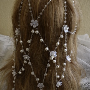 Hajfátyol, gyöngyfátyol, menyasszonyi hajdísz  - esküvő - hajdísz - kontydísz & hajdísz - Meska.hu