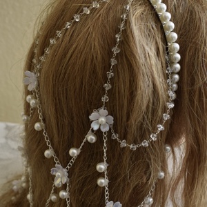 Hajfátyol, gyöngyfátyol, menyasszonyi hajdísz  - esküvő - hajdísz - kontydísz & hajdísz - Meska.hu