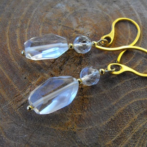 Ragyogó kristályok fülbevaló - ékszer - fülbevaló - lógó fülbevaló - Meska.hu