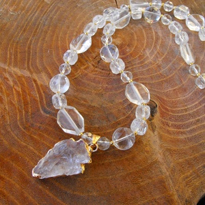 Ragyogó hegyikristályok nyaklánc medállal, acél szerelék - ékszer - nyaklánc - medál - Meska.hu