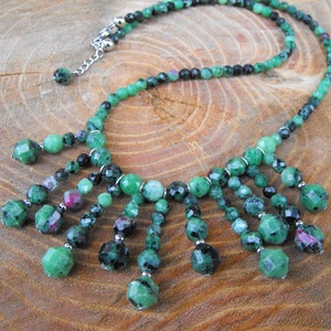 Ruby zoisite nyaklánc - ékszer - nyaklánc - medál - Meska.hu