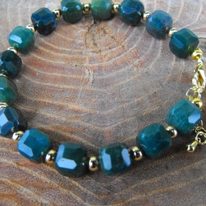 Mohaachát karkötő, acél szerelékkel - ékszer - karkötő - ásványkarkötő - Meska.hu