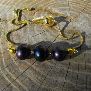 Láncos  karkötő, acél szerelékkel - ékszer - karkötő - ásványkarkötő - Meska.hu