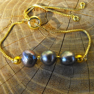 Láncos  karkötő, acél szerelékkel - ékszer - karkötő - ásványkarkötő - Meska.hu