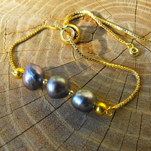 Láncos  karkötő, acél szerelékkel - ékszer - karkötő - ásványkarkötő - Meska.hu