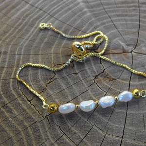 Láncos  karkötő, acél szerelékkel, Ékszer, Karkötő, Ásványkarkötő, Ékszerkészítés, MESKA