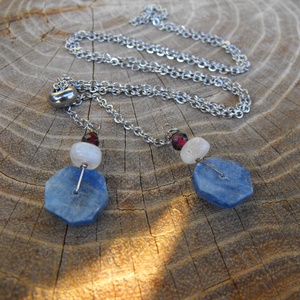 Kianit, holdkő, gránát nyaklánc , Esküvő, Ékszer, Nyaklánc, Ékszerkészítés, Mindenmás, MESKA