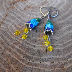 Kék harangvirág fülbevaló - Meska.hu