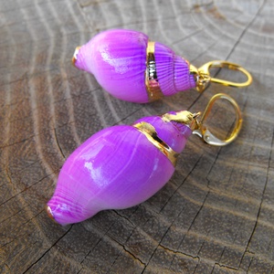 Tenger kincsei, csigás  acél fülbevaló, Ékszer, Fülbevaló, Lógó fülbevaló, Ékszerkészítés, MESKA