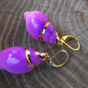 Tenger kincsei, csigás  acél fülbevaló - ékszer - fülbevaló - lógó fülbevaló - Meska.hu