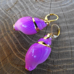 Tenger kincsei, csigás  acél fülbevaló - ékszer - fülbevaló - lógó fülbevaló - Meska.hu