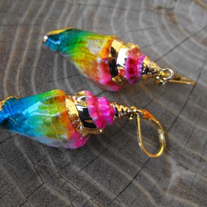 Tenger kincsei, csigás  acél fülbevaló - ékszer - fülbevaló - lógó fülbevaló - Meska.hu