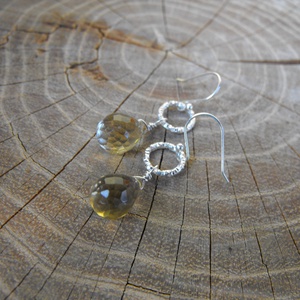 Citromkvarc, fülbevaló - ékszer - fülbevaló - lógó fülbevaló - Meska.hu