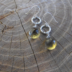 Citromkvarc, fülbevaló - ékszer - fülbevaló - lógó fülbevaló - Meska.hu