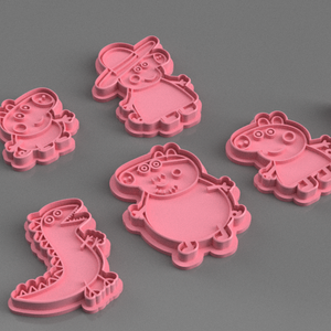 Peppa Pig Sütikiszúró és Bélyegző Készlet � Peppa, George, Mummy és Daddy Pig � 3D nyomtatott, Otthon & Életmód, Konyhafelszerelés, tálalás, Sütés, főzés, Sütikiszúró, Mindenmás, MESKA