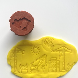 Építkezési / Járműves Dombornyomó Henger � Construction Themed Texture Roller � Gyurma és Sütemény Mintázó � 3D nyomtato - otthon & életmód - papír, írószer - pecsétek - gyurmapecsét - Meska.hu