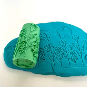 Virágos Kert Dombornyomó Henger � Floral Garden Texture Roller � Gyurma és Sütemény Mintázó � 3D nyomtatott - otthon & életmód - papír, írószer - pecsétek - gyurmapecsét - Meska.hu