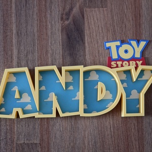Toy Story stílusú egyedi névtabla � felhős gyerekszobai dekoráció - baba - mama - babaszoba dekoráció - baba névtábla - Meska.hu