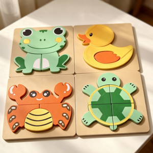 Montessori 4 az 1-ben állat puzzle szett � egyedi darabok vagy teljes készlet, Játék & Sport, Puzzle, Forma puzzle, Mindenmás, MESKA
