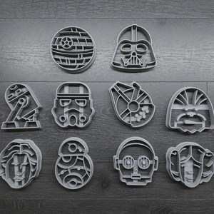Star Wars  Sütikiszúró és Gyurma Bélyegző Készlet � Darth Vader, Yoda, R2-D2 stb. � 3D nyomtatott - otthon & életmód - konyhafelszerelés, tálalás - sütés, főzés - sütikiszúró - Meska.hu