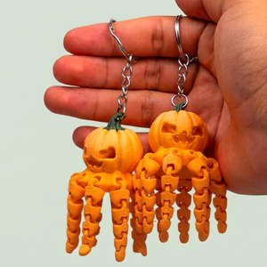 Pumpkin Octopus � Mozgatható csápú tök polip kulcstartó - Meska.hu