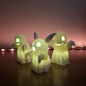 Halloween Pokémon kísértet 3 db-os szett LED teamécsessel, őszi dekor - otthon & életmód - dekoráció - halloween - halloweeni lámpás - Meska.hu