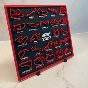 2027 F1 versenynaptár fali/asztali dekoráció, 24 pálya, rajongói ajándék - Meska.hu