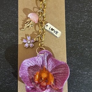 Orchidea táskadísz, Táska & Tok, Kulcstartó & Táskadísz, Táskadísz, , MESKA