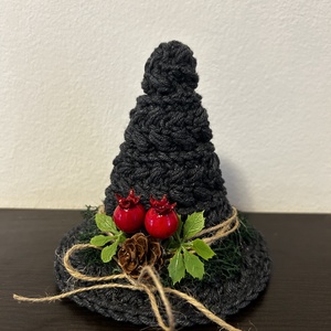 Horgolt boszikalap dekor - otthon & életmód - dekoráció - halloween - halloweeni figurák - Meska.hu