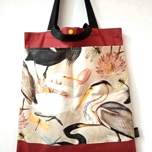Zsebes bevásárlótáska, kócsagos - táska & tok - bevásárlás & shopper táska - shopper, textiltáska, szatyor - Meska.hu