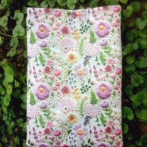 Vízhatlan könyvtok, tablettok vagy e-book tok, virágos hímzés mintás - otthon & életmód - papír, írószer - mappa - Meska.hu