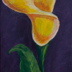 Sárga kála festmény, Művészet, Festmény, Akril, Festészet, MESKA