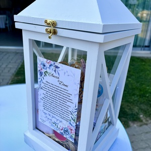 Kalligráfiával díszített nászajándék doboz  jókívánságokkal az ifjú párnak - esküvő - emlék & ajándék - nászajándék - esküvői pénzátadó doboz - Meska.hu